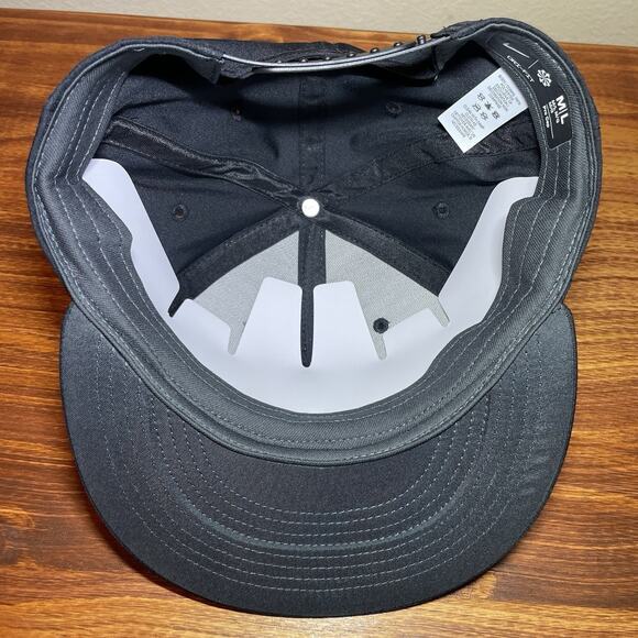 Nike Pro Cap Structured Round Bill Hat M/L Flat Bill Snapback FJ0437 010 Black - Picture 5 of 8